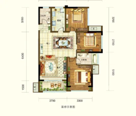 B2三室二厅双卫90.69平